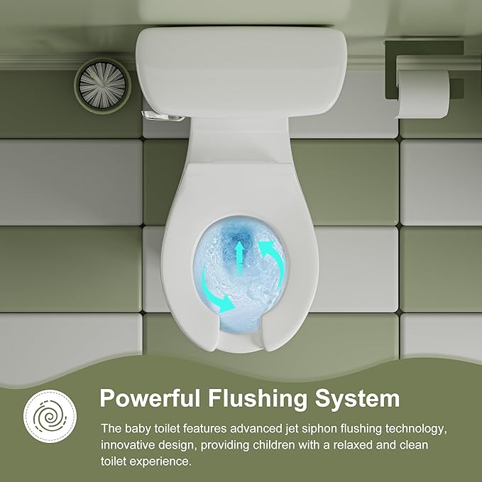 Simple Project Kids Toilet For Bathroom, Ceramic Baby Potty Training Toilet 10-Inch Rough-In Children Toilets For Daycares, Playgrounds, And Home Use - 10.5" Bowl Height