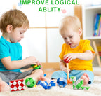 60 Pack Sensory Fidget Snake Cube 24 Blocks Twist Puzzles Toys Mini Snake Fidget Toy for Kids Teens Party Bag Fillers Party Favors