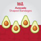 BioSwiss Bandages, Avocado Shaped Self Adhesive Bandage, Latex Free Sterile Wound Care, Fun First Aid Kit Supplies for Kids, 50 Count