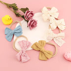 Baby Girl Headbands with Bows Soft Nylon Newborn Toddler Hairbands Handmade Baby Hair Accessories for Infant Girls Kids