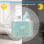 Baby Bottle Warmer 9-in-1 Multifuntion Breast Milk Warmer, Fast Baby Food Heater and Defrost Warmer with Timer for Twins, LCD Display Accurate Temperature Adjustment, 24H Constant Mode-Green