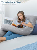 QUEEN ROSE Pregnancy Pillows, Cooling U Shaped Body Pillow for Sleeping, Maternity Pillow for Pregnant Women, with an Extra Cotton Pillowcase