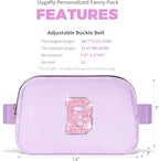 Bridesmaid Gifts - Wedding Day Proposal, Bridal Shower, Maid of Honor Gifts | Lavender, Initial B Fanny Pack Belt Bag Crossbody Bag