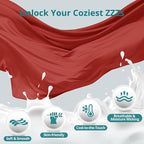 Sasttie Pregnancy Pillows for Sleeping, U Shaped Cooling Full Body Pillow with Removable Cover, Pregnant Women Must Haves, Maternity Essential, Red