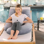 U-Shaped Pregnancy Pillow for Sleeping, Full Body Support for Back, HIPS & Belly -65 Inch Maternity Pillow with Machine Washable Cover | Maternity Essential (Velvet Grey-65inch)