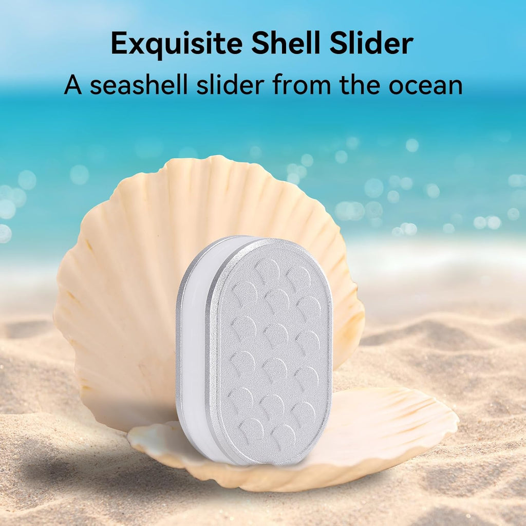 EDC Magnet Fidget Slider - Sliver Seashell Design Push Card Adults Magnetic Clicker Block with Anxiety Stress Relief, Sensory Haptic Office Desk Toy for ADHD, Gifts for Boyfriends and Father