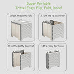 Portable Potty Seat for Toddler, Kids Travel Potty Foldable Compact Potty Training Toilet Seat with Cleaning Bags for Car, Camping, Travel, Outdoors (Grey)