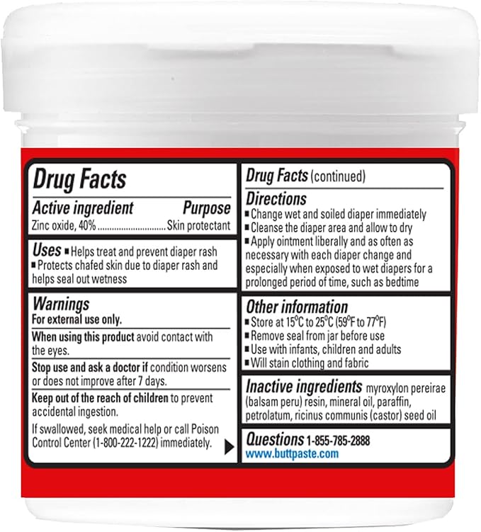 Boudreaux's Butt Paste Maximum Strength Diaper Rash Cream, Ointment for Baby, 14 oz Flip-Top Jar