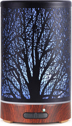 Essential Oils Diffuser for Home,150ML Aromatherapy Diffuser,Birthday Gifts for Women mom,Metal Cool Mist Humidifier with 7 Colors Lights Waterless Auto Off Air Diffusers(Tree)