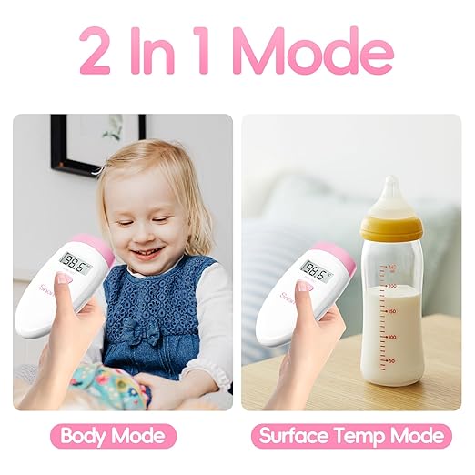 Non-Touch Forehead Thermometer, Digital Infrared Thermometer 2 in 1 for Adult and Kids Baby Thermometer with Fever Alarm