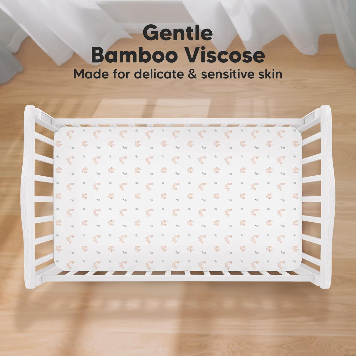 KeaBabies 2-Pack Baby Crib Sheets for Boys, Girls - 52x28 Viscose Derived from Bamboo Toddler Bed Sheets Neutral, Fitted Crib Mattress Cover for Standard Baby Bedding, Soft & Cozy(Nibbles/Bruce)