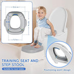 3-in-1 Potty Training Toilet, Potty Training Seat with Steps Ladder, Detachable Toilet for Toddlers - Perfect for Boys and Girls