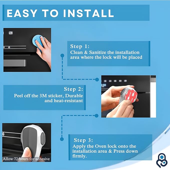 Oven Lock Child Safety, 1 Pack, Oven Door Lock Child Safety, Oven Baby Proofing, Heat-Resistant, Durable & Easy to Install Oven Safety Locks for Toddlers, Baby Proof Oven (White)