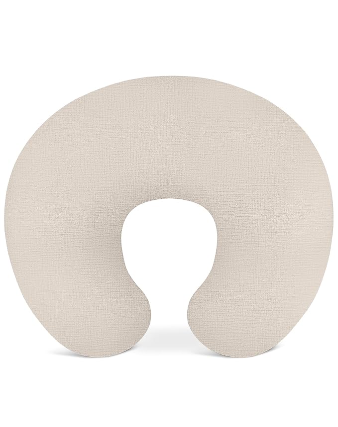 Nursing Pillow Covers, Muslin Nursing Cover for Breastfeeding Pillows, Comfortable for Baby Girls and Boys (Beige)