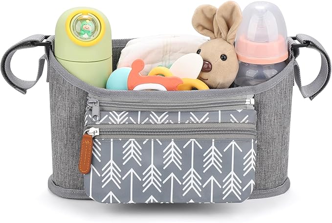Accmor Universal Stroller Organizer with Detachable Phone Bag, Stroller Bag Caddy Organizer Stroller Accessories for Uppababy, Baby Jogger, Nuna, Doona, Britax Strollers