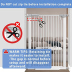 40.5"-54.7" Baby Gates for Doorways, 40.5" Tall Dog Gate Indoor, Walk Through Pet Gates No Drilling Auto Close Pressure Mounted Safety Child Toddler Gate, White