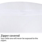 Onacosht Muslin Nursing Pillow Cover Soft 100% Cotton Feeding Pillow Slipcover Fits Standard Infant Nursing Pillow for Boy and Girl, White