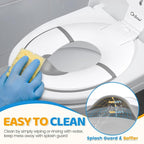Orzbow Foldable Potty Training Seat, Toddler Toilet Seat for Travel with Suction Cups for Adult Toilets | Firmly Adhere and Adjustable Length | Non-Slip with Splash Guard, Easy to Clean, White