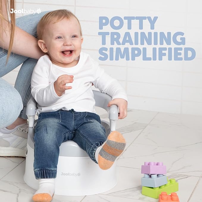 Jool Baby Potty Chair for Toddler Toilet Training - Splash Guard & Back Support (Gray)