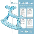 Crystal Jelly Baby Teether – Teething Toys 3-6 Months Food Grade Silicone Teether with Storage Box and Pacifier Clip, Safe for Babies (Citrine Clip+Box)