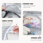 Baby Playpen Foldable, Playard for Babies and Toddlers, Portable Playpen Activity Center with 50 Balls+2 Handles for Travel, Indoor & Outdoor Play Pen with Mesh 50''x50''