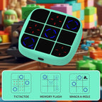 Tic-Tac-Toe Bolt Game, 4-in-1 Handheld Puzzle Game Console, Electronic Tic-Tac-Toe Toy, Educational and Memory Growth, Portable Travel Games for Car Ride, Board Games for Kids and Adults (Cyan)