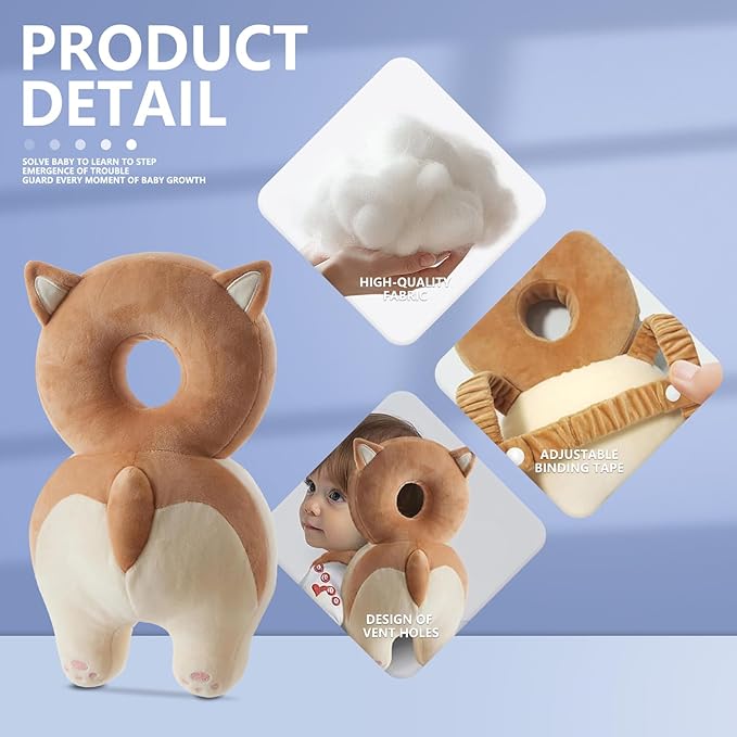 Baby Head Protector,Adjustable Baby Head Protection Backpack (Corgi)