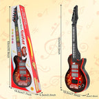 M SANMERSEN Kids Guitar Toddler Toys Guitar for Kids 3 4 5 Year Old Electric Musical Toy Guitars with 4 Strings Strap Light Up Boys Girls Gifts