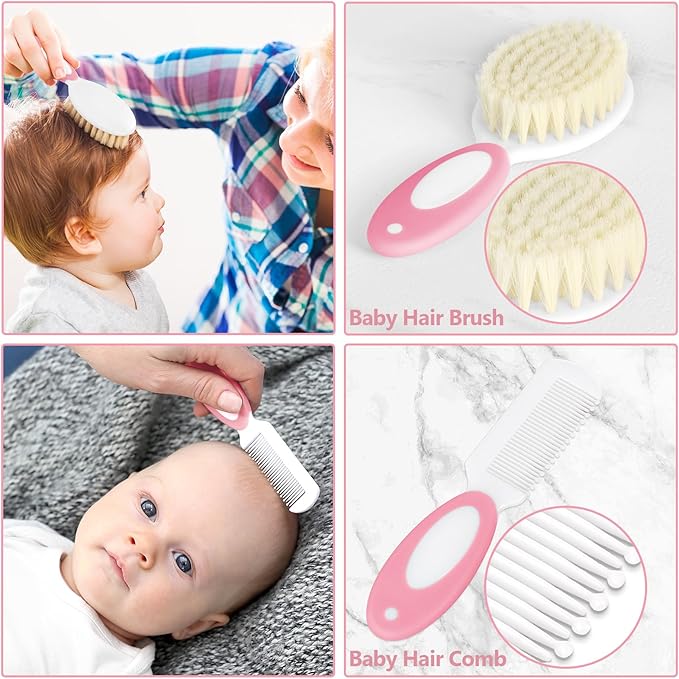 Baby Healthcare and Grooming Kit for Newborn Kids, 31PCS Upgraded Safety Baby Care Kit, Newborn Nursery Health Care Set, Baby Care Products (Pink（31PCS)