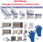 Children's First Aid Kit Refill - Xtra Large Size - 145 First Aid Supplies to Refill 2 Medium First Aid Kits from The Life Safety Pro