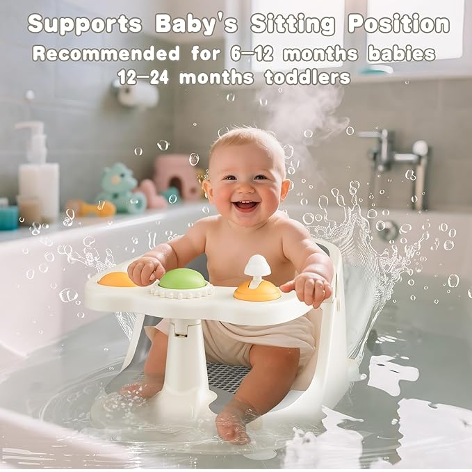 Baby Bath Seat for Babies 6 Months & Up - Bath Seats for Babies Sitting up, Non-Slip Toddler & Infant Bath Seat Comfortable Baby Bath Chair