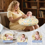 Nursing Pillow & Breastfeeding Pillow – Ergonomic C-Shape for Breastfeeding & Bottle Feeding, Standard Size Breathable with Washable Cover, Hypoallergenic,Tummy Time & Sitting Support (0-18 Months)