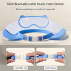 Baby Shower Cap Shield, Shower Cap for Kids, Visor Hat for Eye and Ear Protection for 0-9 Years Old Children, Cute diving goggle Shape Makes The Baby Bath More Fun (Blue)