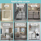 WAOWAO Baby Gate 48.03-52.72" Extra Wide Pressure Mounted Walk Through Swing Auto Close Safety White Metal Toddler Kids Child Dog Pet Puppy for Stairs,Doorways,Kitchen