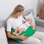 Nursing Pillow and Positioner with Cover for Breastfeeding and Bottle Feeding, Propping Baby, Tummy Time, Baby Sitting Support, Awake-Time Support (Fern Green, 22" x 17.7" x 5.9")
