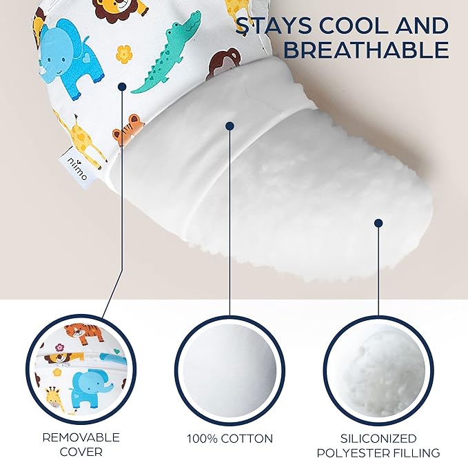 Niimo Nursing Pillow - 100% Cotton Breastfeeding Pillow Cover, Ergonomic Nursing Pillows for Breastfeeding, Machine-Washable Baby Pillow, Breastfeeding Pillows & Breastfeeding Essentials