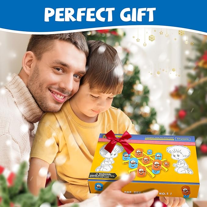 New Tic Tac Toe Game,Strategy Board Game,Head-to-Head Game,Family Games,Children's Day Gifts,Party Favors for Kids 3-8.