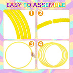 Shappy 6 Pcs Exercise Hoop Detachable Adjustable Plastic Toy Playground Toys Colored Hoop Circles for Teens Games Gymnastics Dog Agility Equipment Party Decor