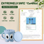 Silicone Snack Cups Food Container for Toddlers and Babies, Spill Proof Training Cup with Snack Cup Lid & Dust Proof Lid, Comes with a toy strap, Without BPA, Lead, or Phthalates (Ether&Beige)