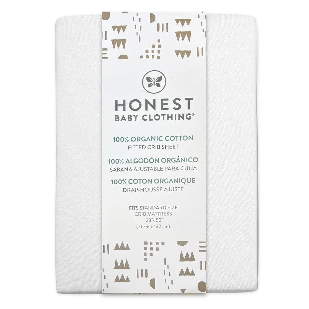 HonestBaby unisex-baby Fitted Crib Sheets Set Standard Mattress, 100% Organic Cotton Baby Boys, Girls, Neutral, 1 Pack - Love Dot, One Size