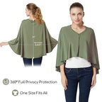 Nursing Cover & Baby Nursing Poncho,Multi Use Breastfeeding Cover for CarSeat Canopy, High Seat Cover, Stroller Cover, Shopping Cart Cover,Nursing Scarf for Boy and Girl by Kefee Kol (Green)