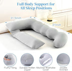 Pregnancy Pillow for Sleeping, U Shaped Full Body Maternity Pillow with Removable Silky Cover, Support for Back,Leg,Belly for Pregnant Women, Side Sleeper,Pain Relief, Ergonomic Soft Cushion,51 Inch