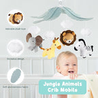 Animals Crib Mobile for Boys & Girls - Safari Baby Mobile for Crib with Upgraded 3-Mode Music Box, Nursery Mobiles, Fits Standard Cribs