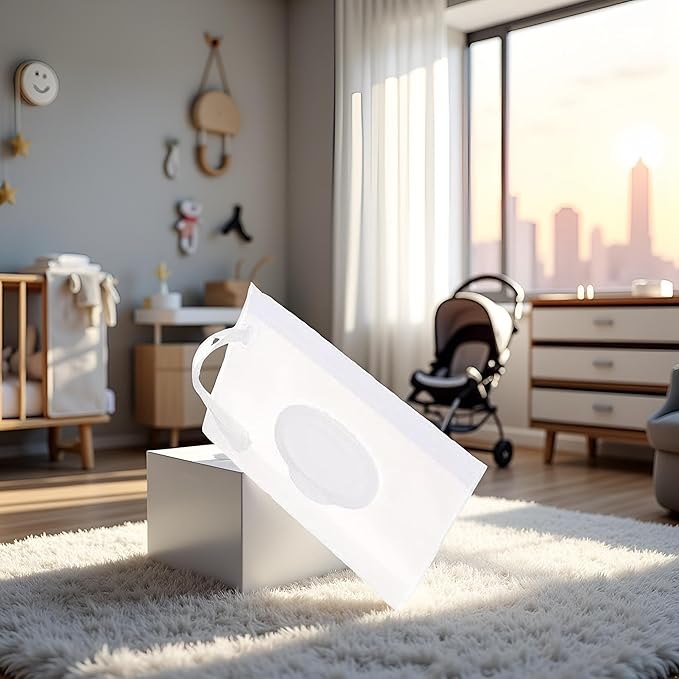 2Pcs White Baby Wipe Holder Case - Waterproof Travel Container for Wet Wipes, Portable Refillable Dispenser with Sealed Lid,On-The-Go Diaper Essentials,Keeps Wipes Moist and Fresh