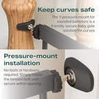 Cumbor 29.7-46" Baby Gate for Stairs, Mom's Choice Awards Winner-Auto Close Dog Gate for The House, Gifts for Mom, Easy Install Pressure Mounted Pet Gates for Doorways, Black