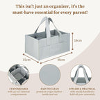 Premium Vegan Leather Baby Diaper Caddy Organizer – Portable Storage Basket for Newborn Essentials, Changing Table, Nursery, Car & Travel, Gifts for Baby Shower (Pastel Seafoam)