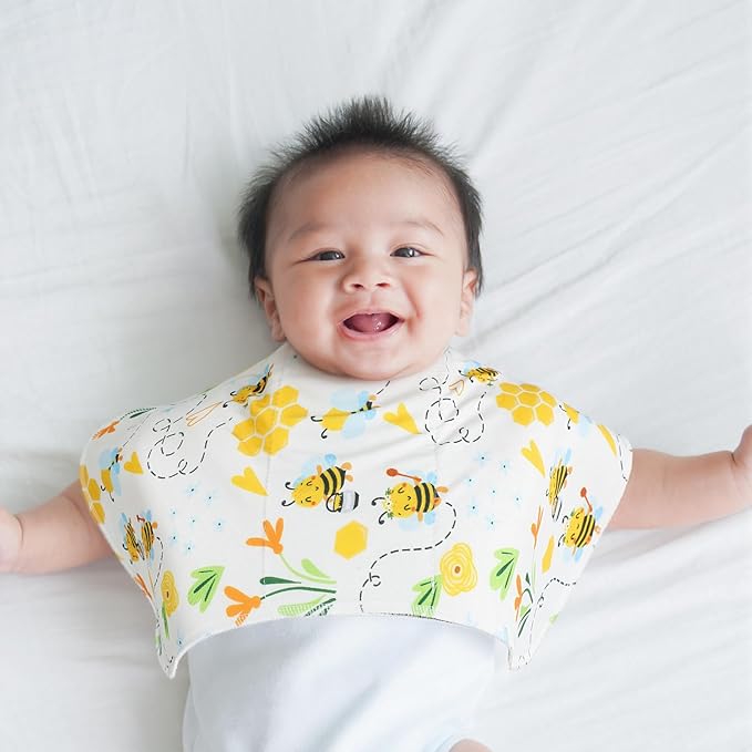 5 Pack Bee Pattern Baby Burp Cloths Soft Absorbent Burping Rags for Newborns 19"x9" Spit up Cloths for Boy Girl Newborn Baby Shower Registry Gifts Set Nursery Decor