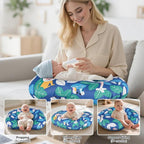 Nursing Pillow, Breastfeeding Pillow with Removable Cotton Cover, Baby Feeding Pillow for Mom Easier Breast Feeding and Bottle Feeding, Breastfeeding Support Cushion for Newborn (Jungle)