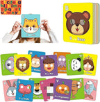 26 PCS Alphabet ABC Flash Cards with Animal Masks, Alphabet mask Cards, Giant Letter ABC Animal Faces Flash Learning Flashcards, Interactive Education Games, Learn Letters (Multicolor, 3Pcs)
