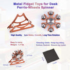 Desk-Fidget-Toys for Ferris-Wheels-Spinner: Metal Kinetic-Spinner 4mins, Cool-Gadgets for Kid Children Teen Adult EDC-Toy, ADHD Tools Cool-Stuff Stress Relief Gift for Office Home School Christmas